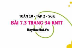 Bài 7.3 trang 34 Toán 10 tập 2 Kết nối tri thức